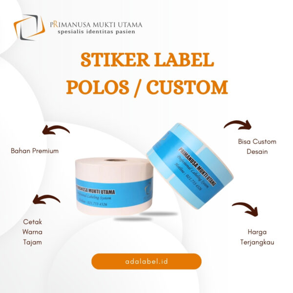 Stiker Label  Polos / Custom 80 x 30 MM