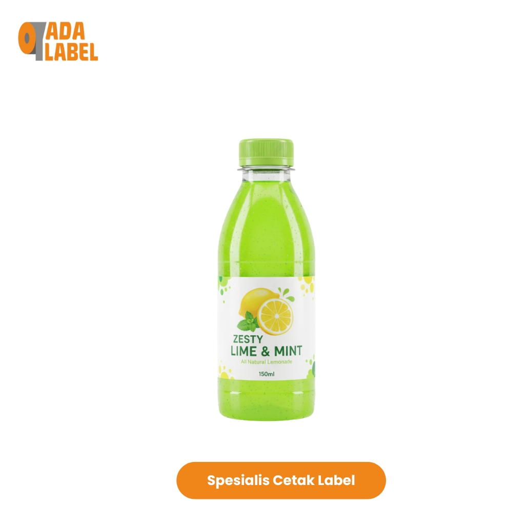 Cetak Stiker Label Botol 150 Ml Plastik / Kaca Bisa Custom
